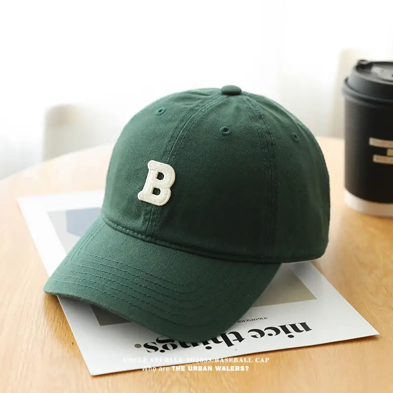 Stubble Baseball Cap Black Wide Brim Cotton — feature 12
