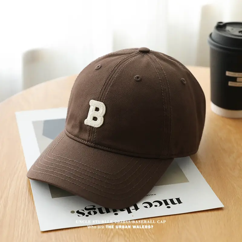 Stubble Baseball Cap Black Wide Brim Cotton — feature 13