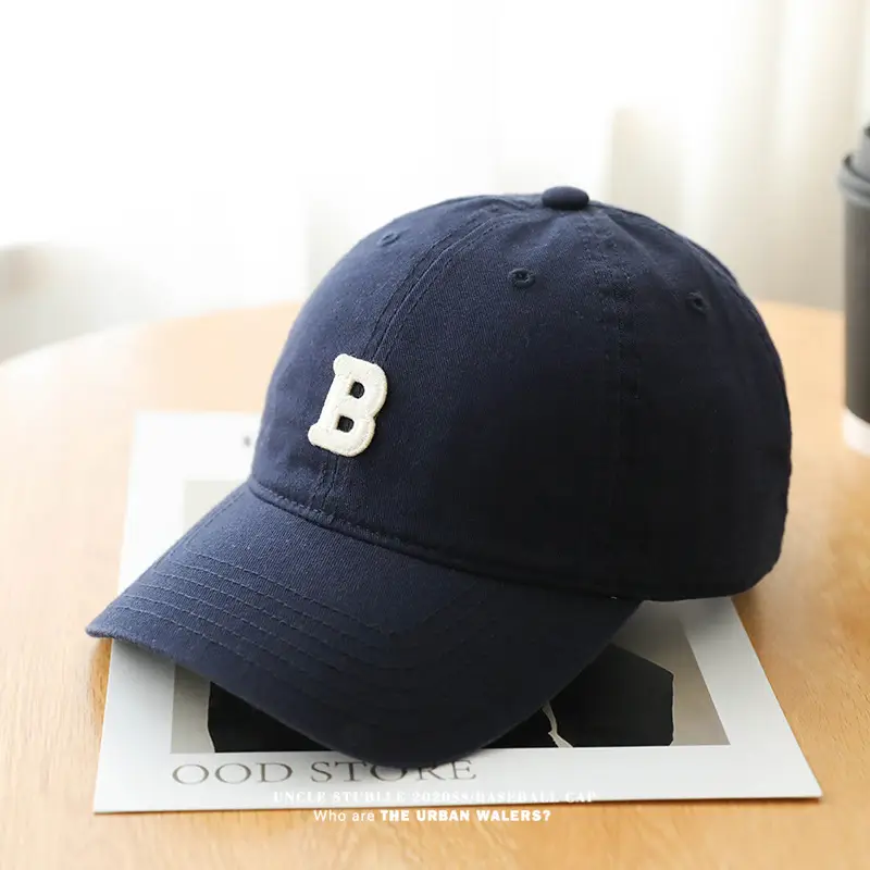 Stubble Baseball Cap Black Wide Brim Cotton — feature 18