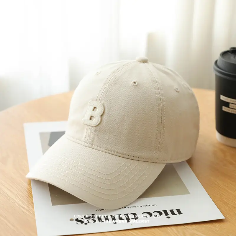 Stubble Baseball Cap Black Wide Brim Cotton — feature 3