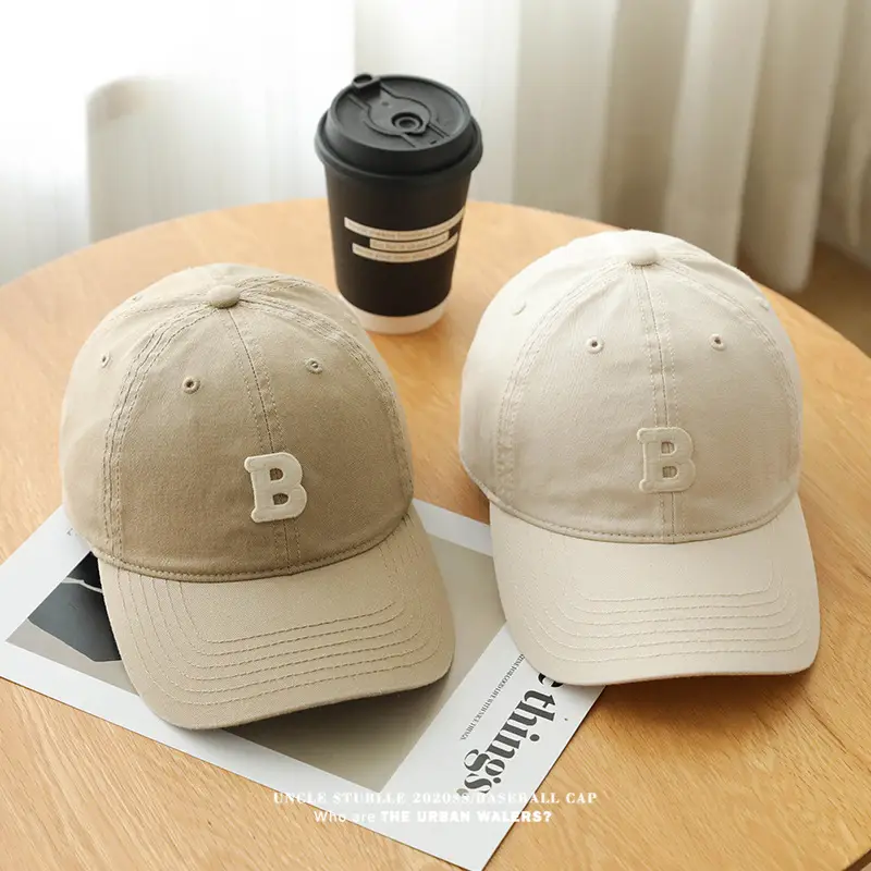 Stubble Baseball Cap Black Wide Brim Cotton — feature 8