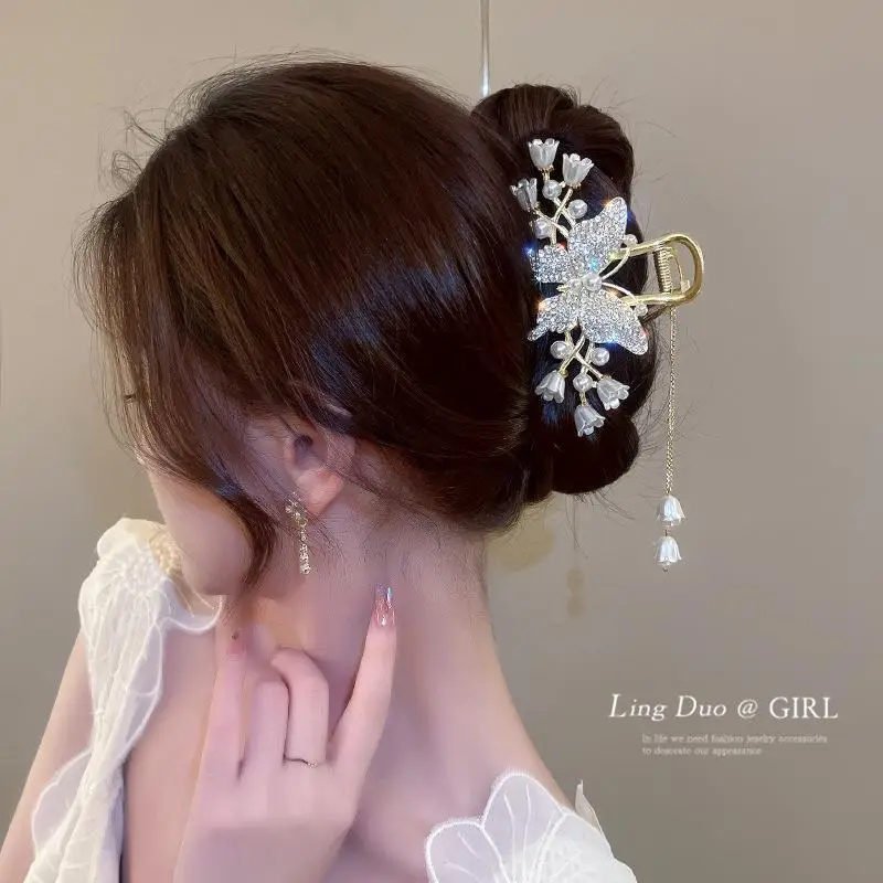 Chinese Style Pearl Rhinestone Fairy Grip Ring — feature 11