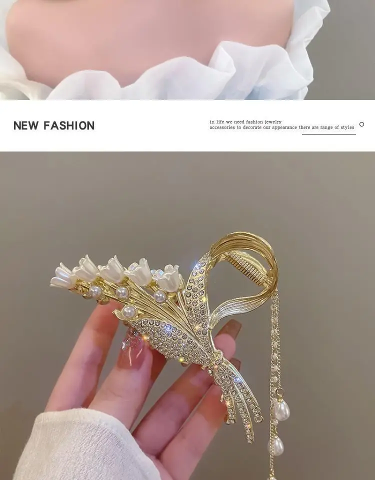 Chinese Style Pearl Rhinestone Fairy Grip Ring — feature 5
