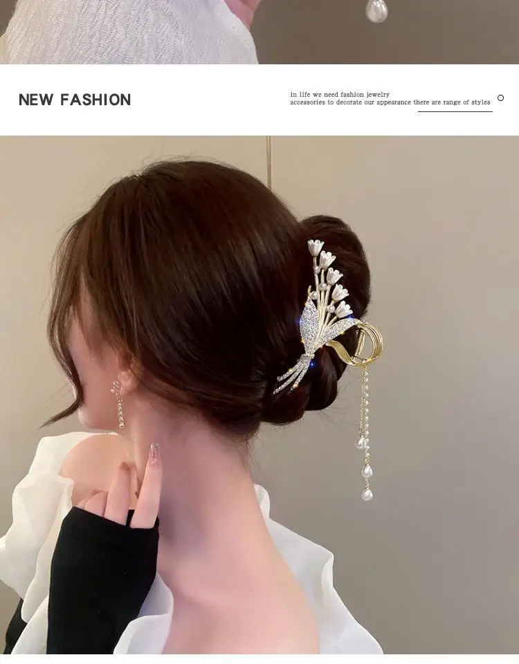 Chinese Style Pearl Rhinestone Fairy Grip Ring — feature 6