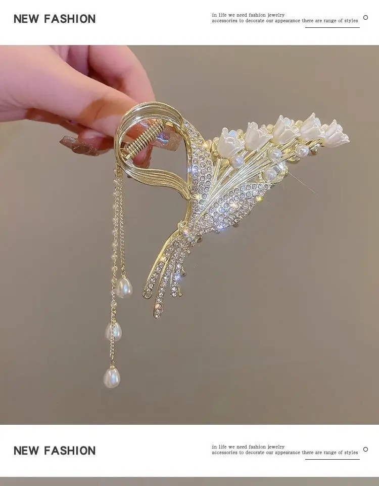 Chinese Style Pearl Rhinestone Fairy Grip Ring — feature 7