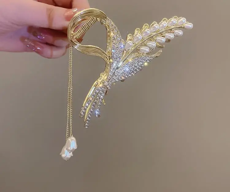 Chinese Style Pearl Rhinestone Fairy Grip Ring — feature 9