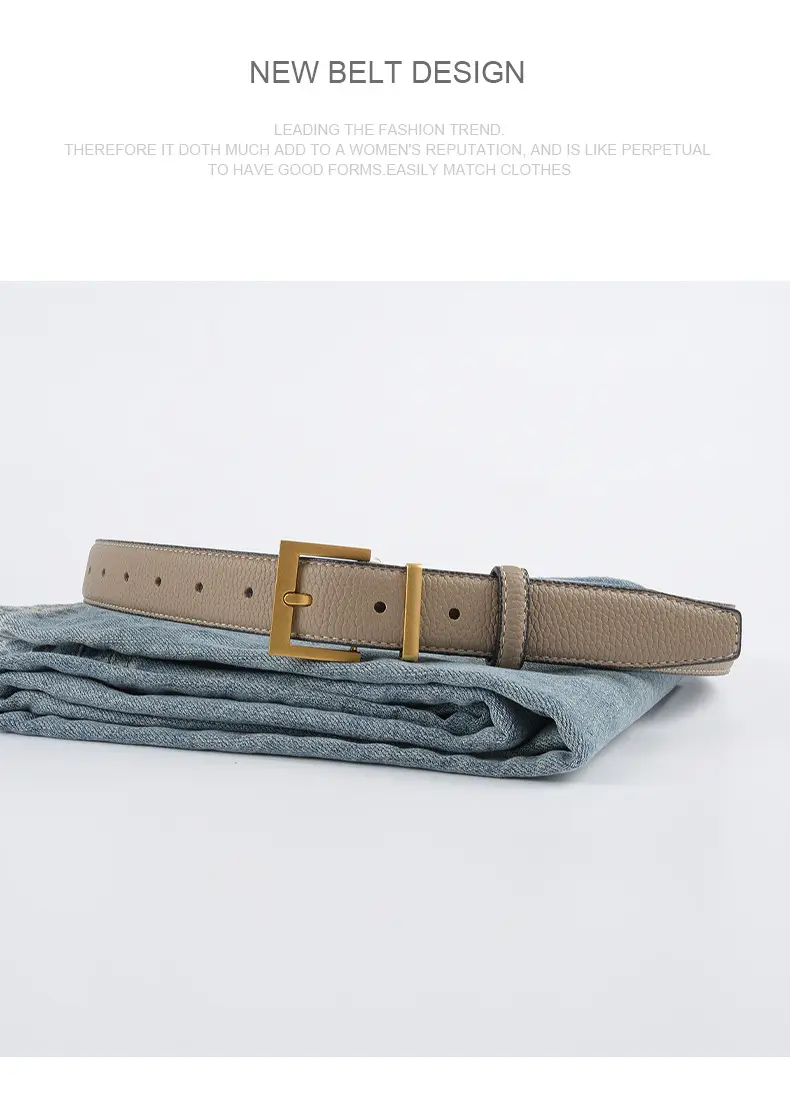 Women's Genuine Leather Belt Mustard with Buckle β feature 12