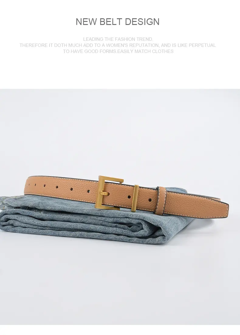 Women's Genuine Leather Belt Mustard with Buckle β feature 13