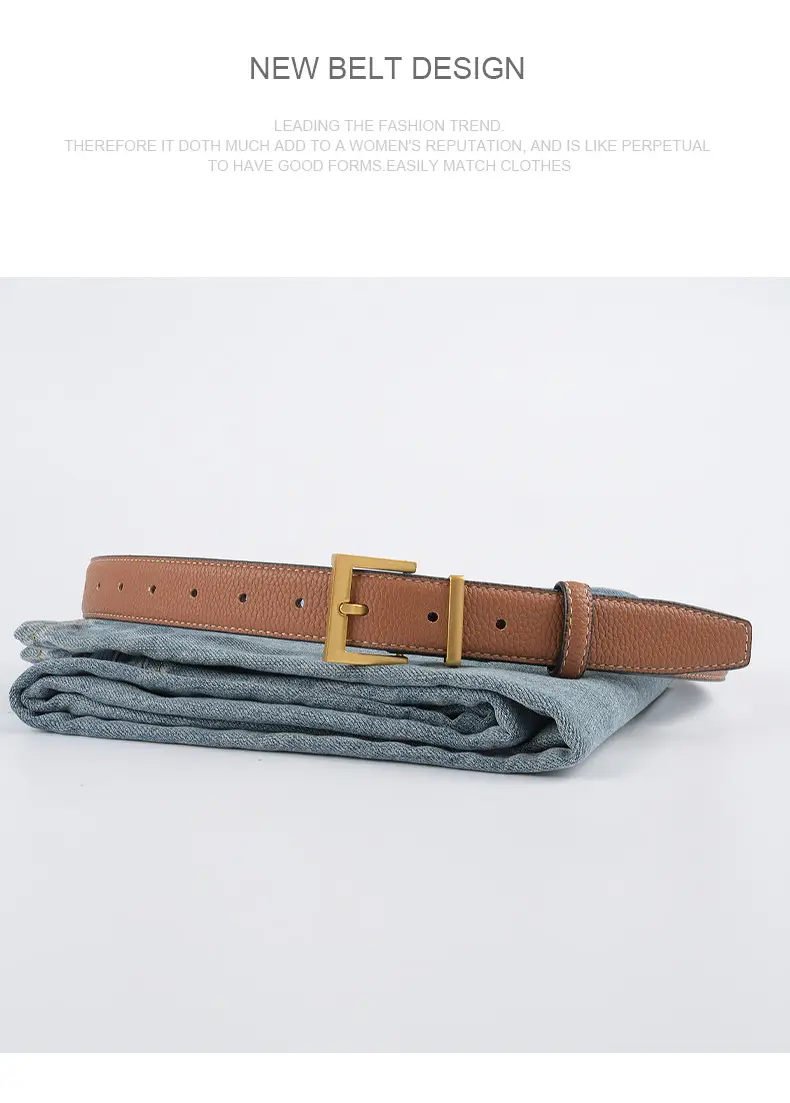 Women's Genuine Leather Belt Mustard with Buckle β feature 14