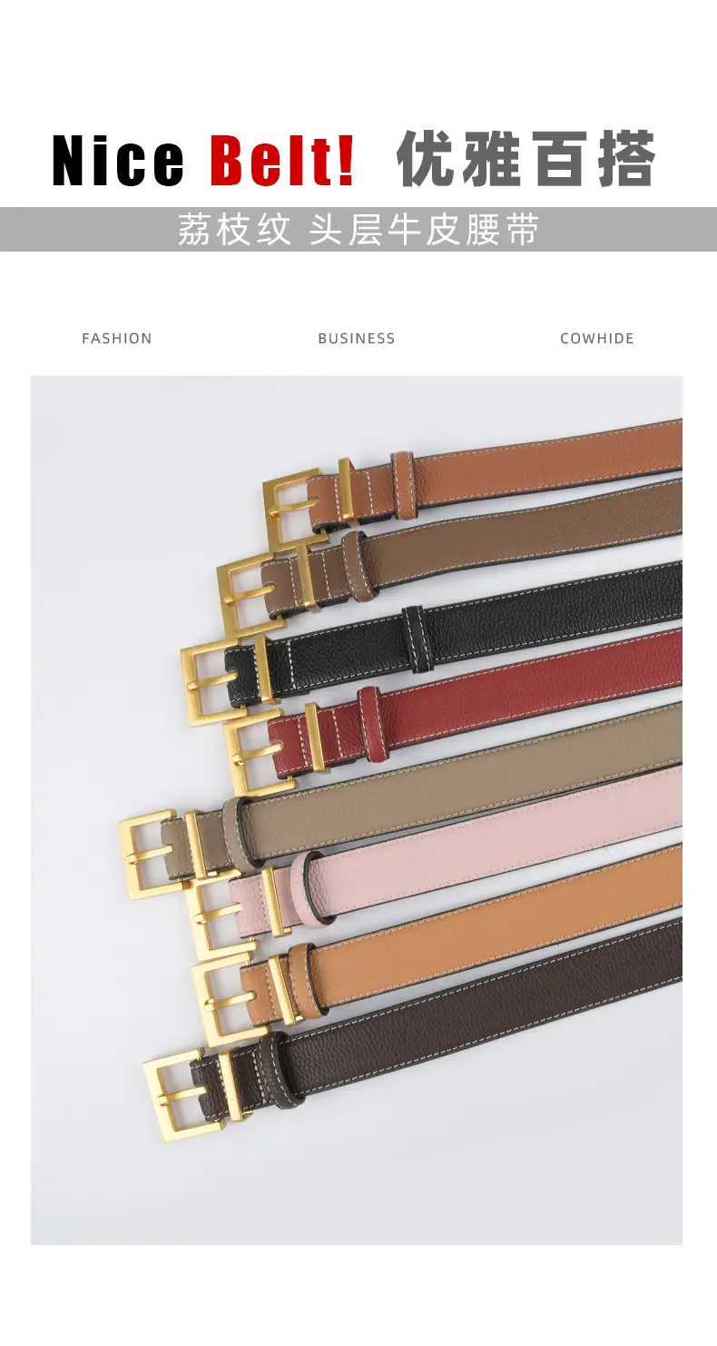 Women's Genuine Leather Belt Mustard with Buckle β feature 4