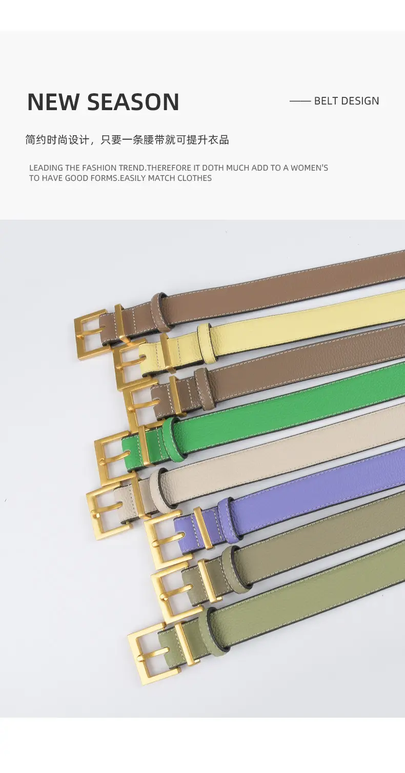 Women's Genuine Leather Belt Mustard with Buckle β feature 5