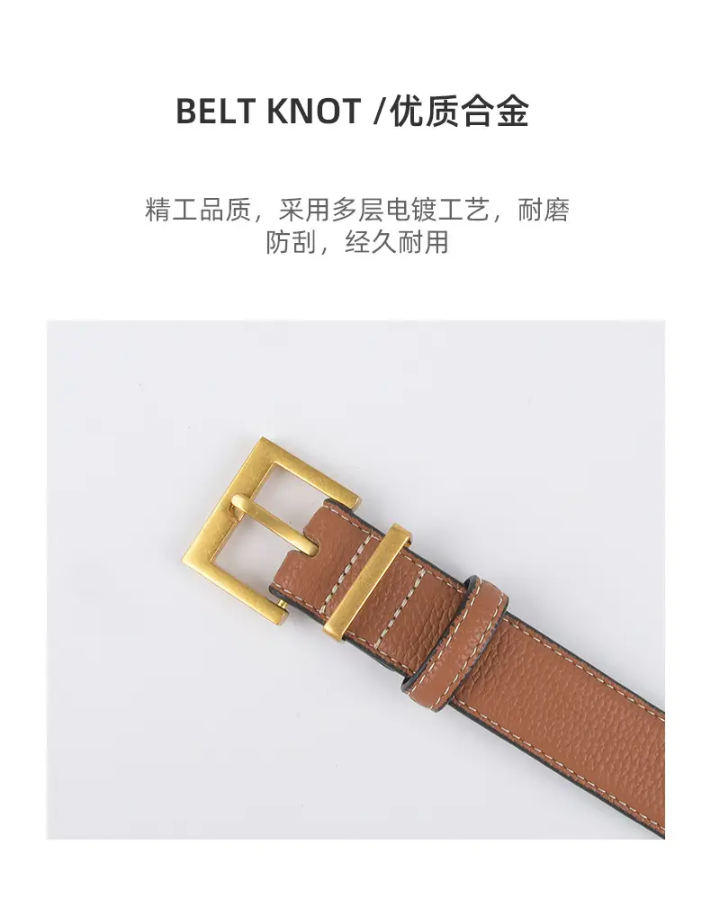 Women's Genuine Leather Belt Mustard with Buckle β feature 7