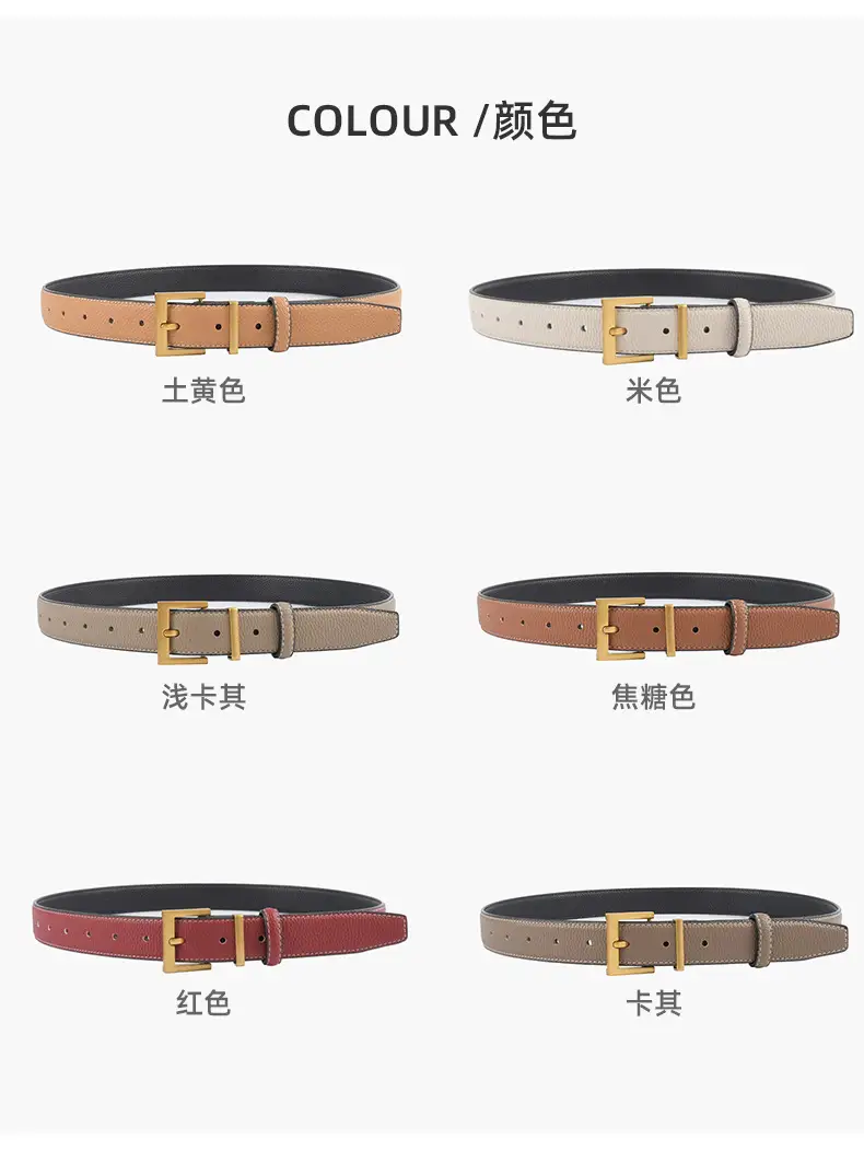 Women's Genuine Leather Belt Mustard with Buckle β feature 9