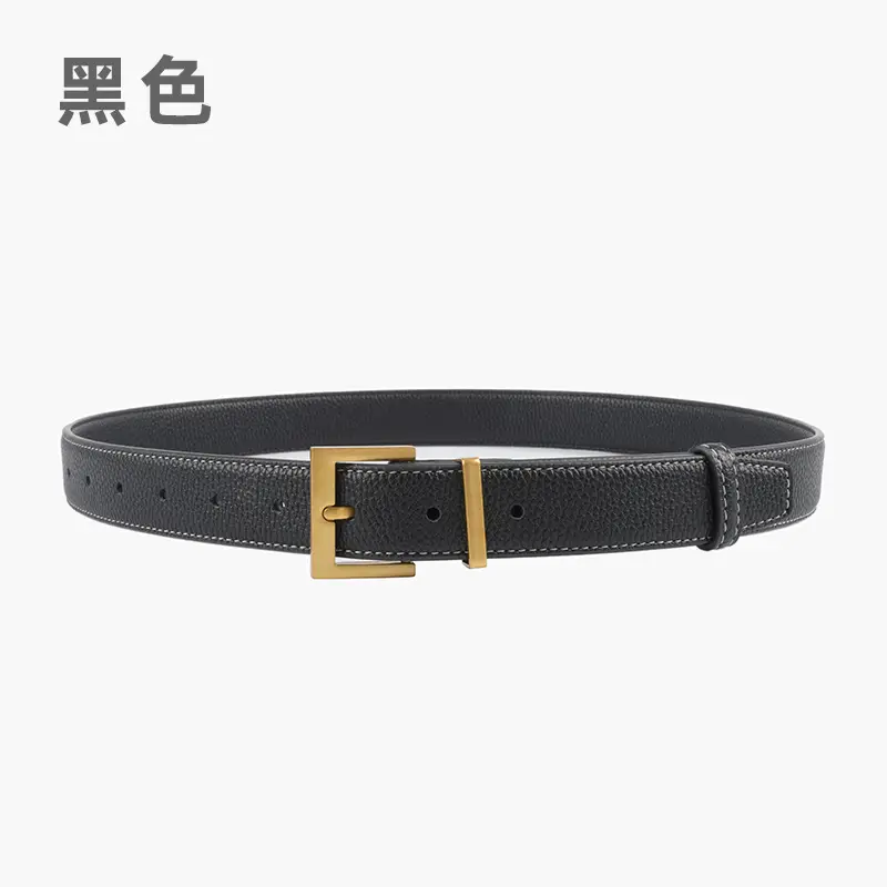 Women's Genuine Leather Belt Mustard with Buckle