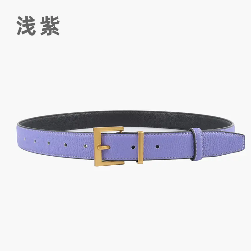 Women's Genuine Leather Belt Mustard with Buckle - Image 12