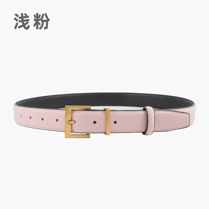 Women's Genuine Leather Belt Mustard with Buckle - Image 7