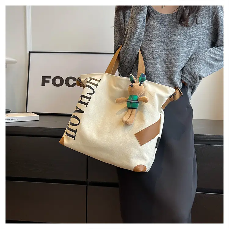 Green Canvas Shoulder Bag Women Large Capacity 2023 — feature 15