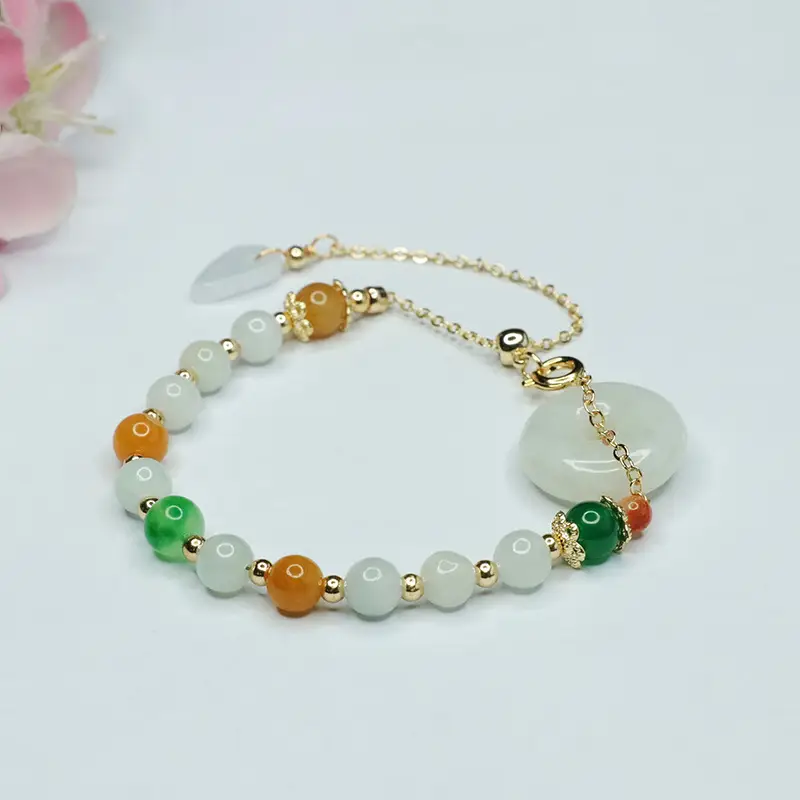 Multicolor Jade Bracelet for Women Fortune & Longevity - Image 3