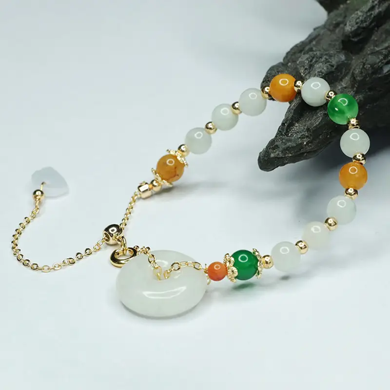 Multicolor Jade Bracelet for Women Fortune & Longevity - Image 4