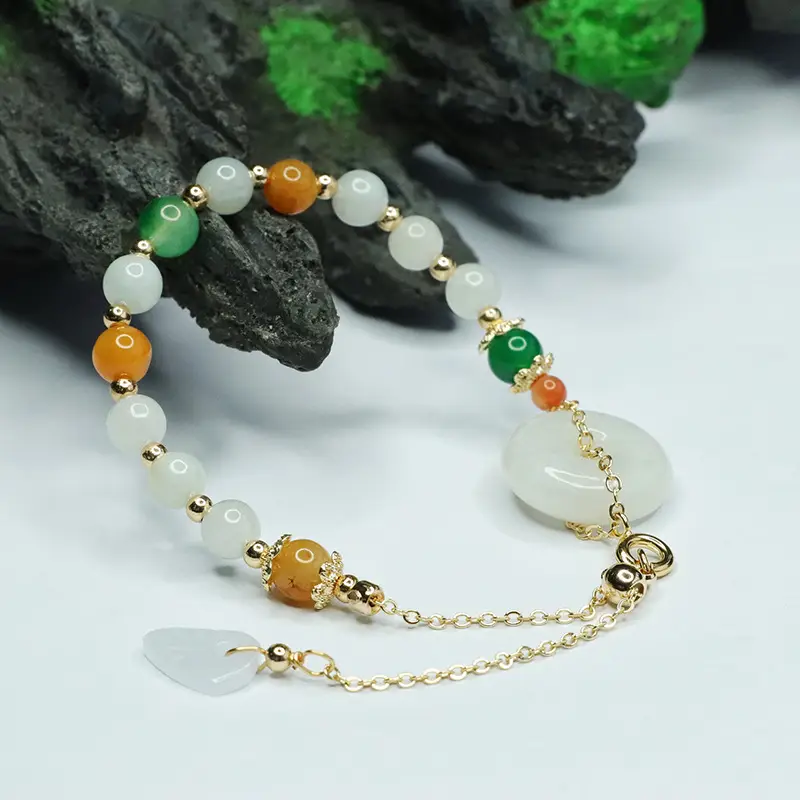 Multicolor Jade Bracelet for Women Fortune & Longevity - Image 5
