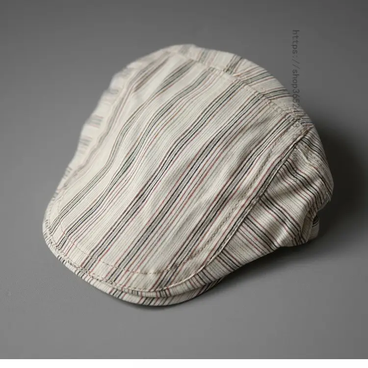 Vintage Striped Cap for Men Women Street Casual All Match - Image 5