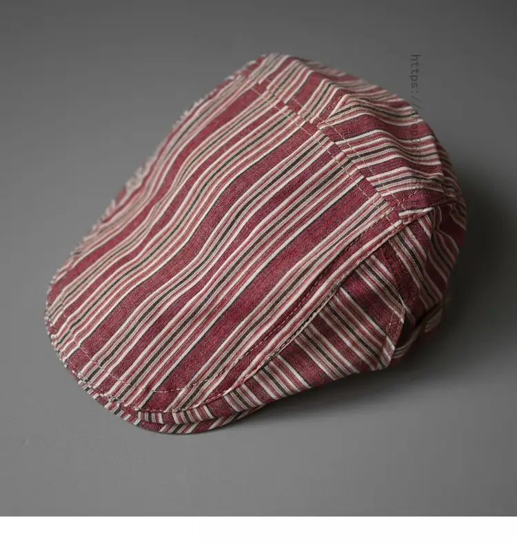 Vintage Striped Cap for Men Women Street Casual All Match — feature 4