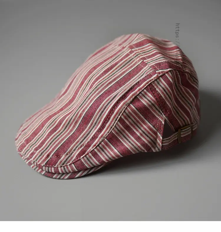 Vintage Striped Cap for Men Women Street Casual All Match — feature 5