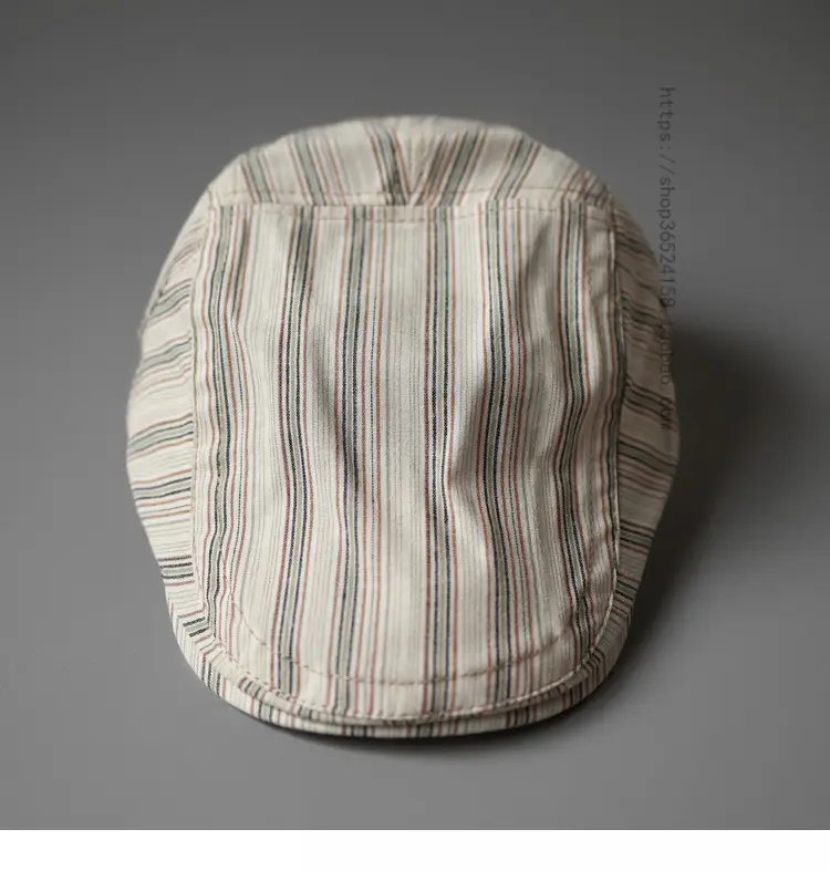 Vintage Striped Cap for Men Women Street Casual All Match — feature 6