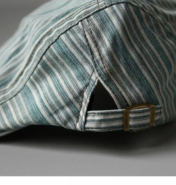 Vintage Striped Cap for Men Women Street Casual All Match — feature 8