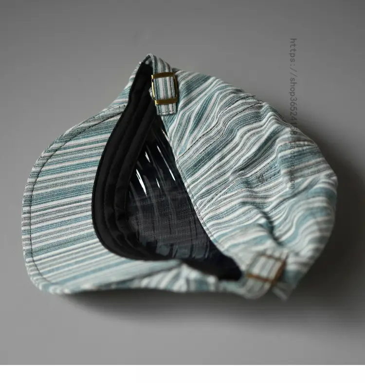 Vintage Striped Cap for Men Women Street Casual All Match — feature 9