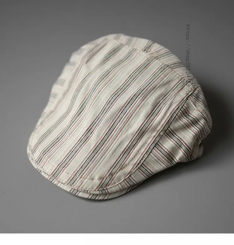 Vintage Striped Cap for Men Women Street Casual All Match - Image 2