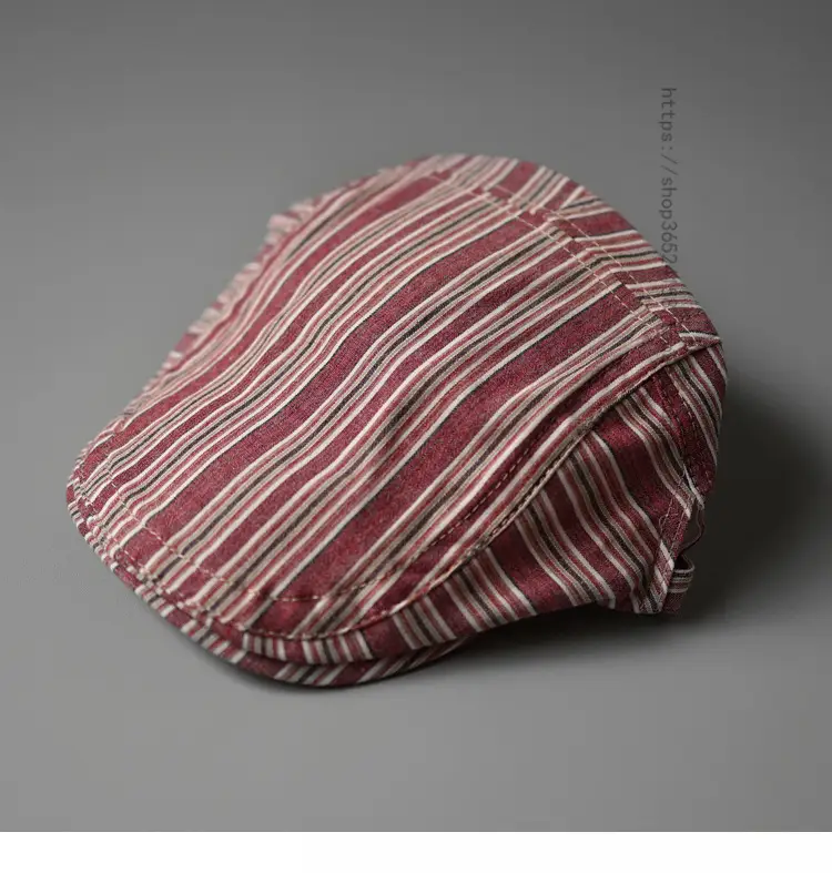 Vintage Striped Cap for Men Women Street Casual All Match - Image 3