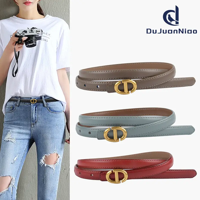 New Leather Ladies Belt with Gold Logo - Image 20