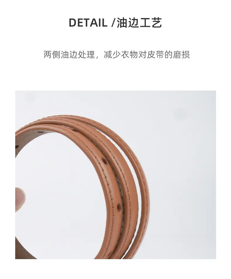 New Leather Ladies Belt with Gold Logo β feature 8