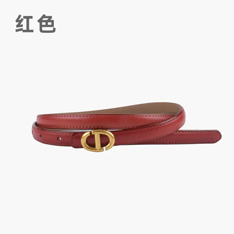 New Leather Ladies Belt with Gold Logo - Image 11