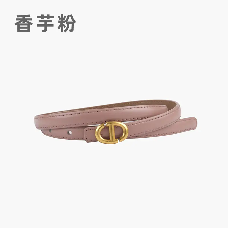 New Leather Ladies Belt with Gold Logo - Image 12
