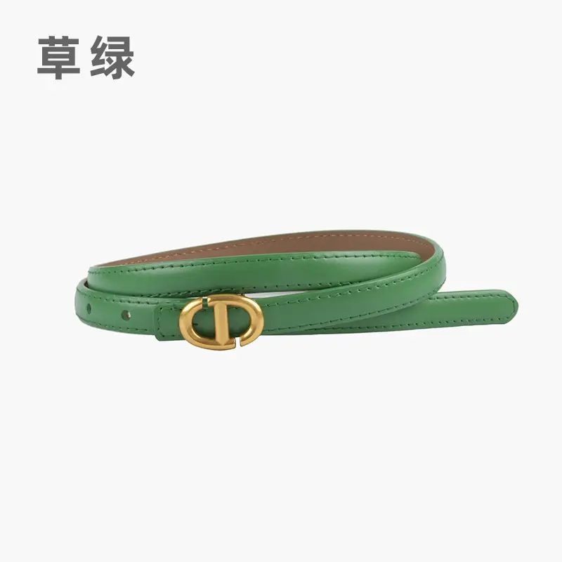 New Leather Ladies Belt with Gold Logo - Image 13