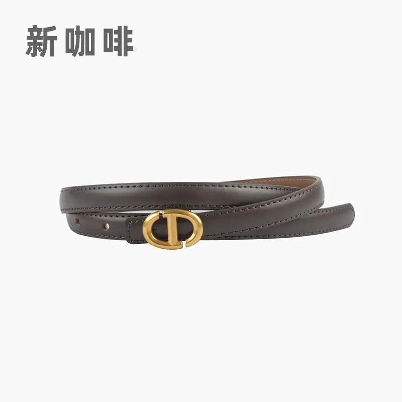 New Leather Ladies Belt with Gold Logo - Image 14