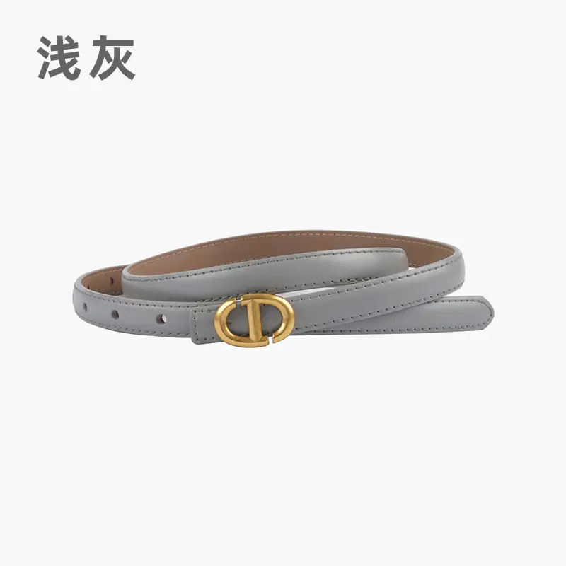 New Leather Ladies Belt with Gold Logo - Image 15