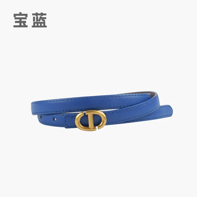 New Leather Ladies Belt with Gold Logo - Image 16