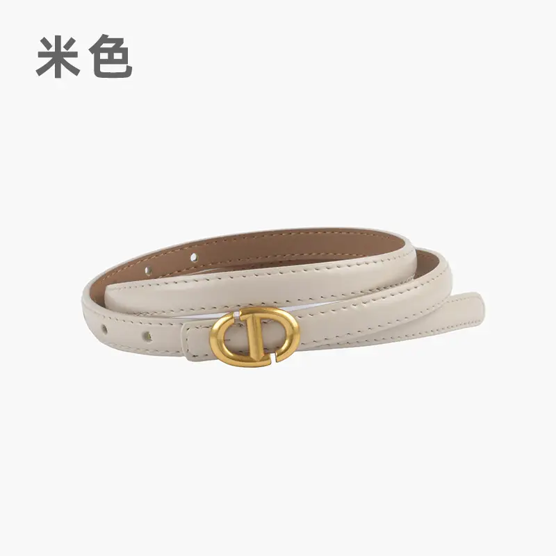 New Leather Ladies Belt with Gold Logo - Image 17