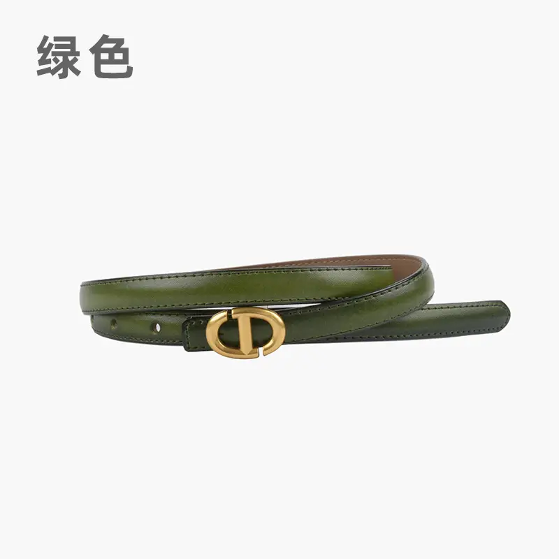 New Leather Ladies Belt with Gold Logo - Image 18