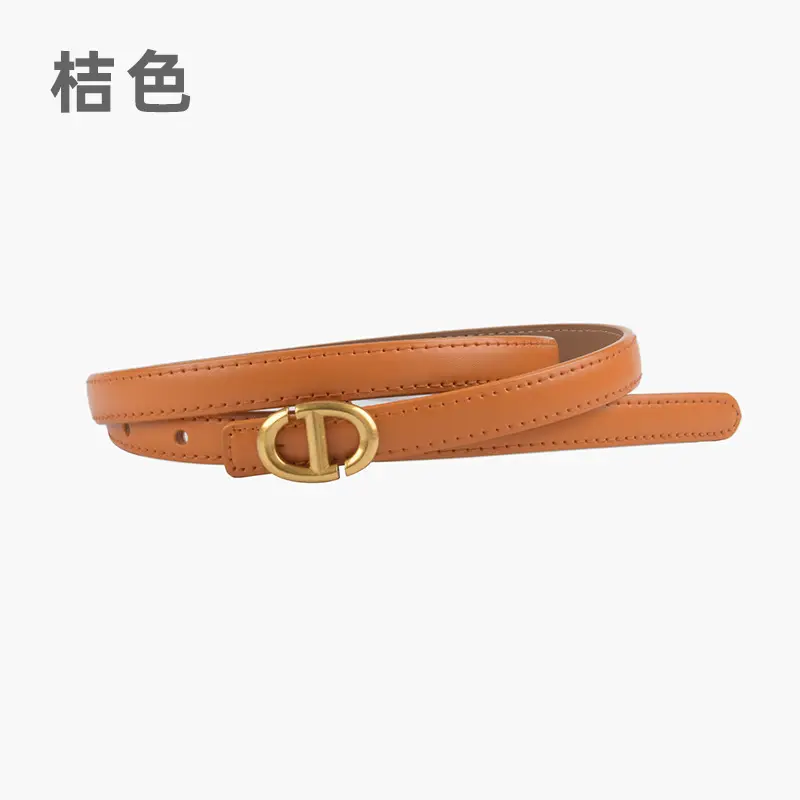 New Leather Ladies Belt with Gold Logo - Image 19