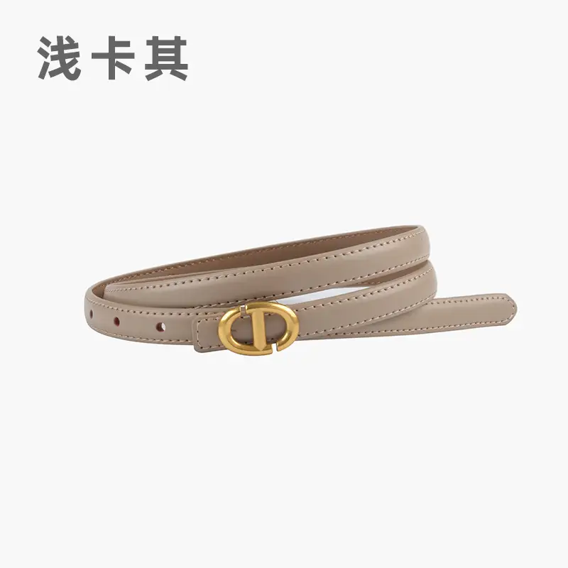 New Leather Ladies Belt with Gold Logo - Image 5