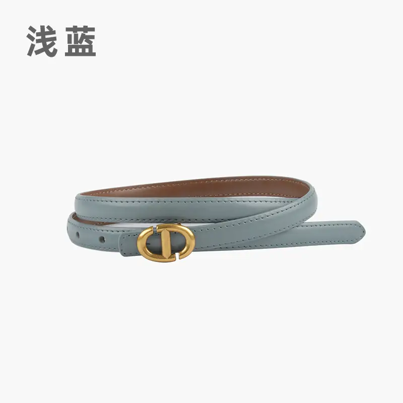 New Leather Ladies Belt with Gold Logo - Image 8