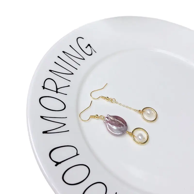Gold Plated Pearl Earrings Set for Women - Image 6
