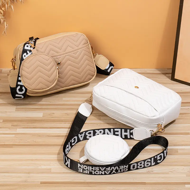 Women's Korean Style Crossbody Bag with Cosmetics & Pouch