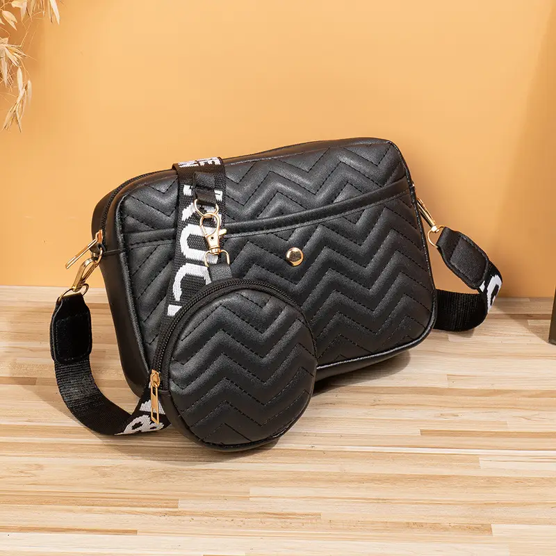 Women's Korean Style Crossbody Bag with Cosmetics & Pouch
