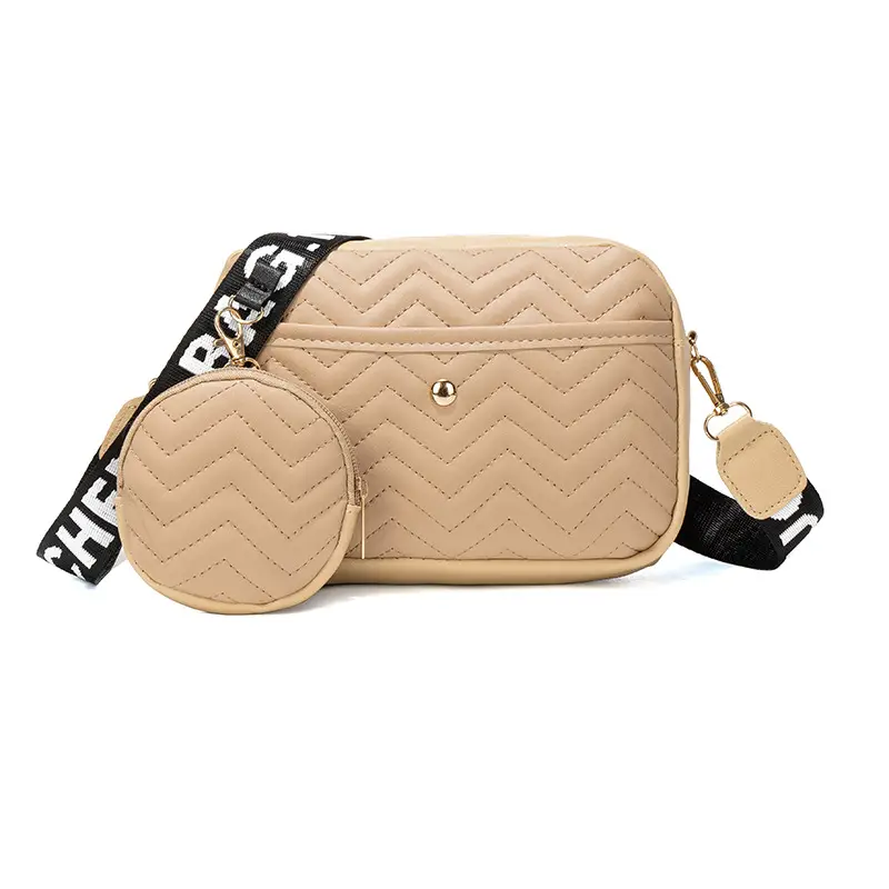 Women's Korean Style Crossbody Bag with Cosmetics & Pouch