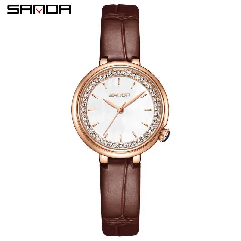 Sanda Green Diamond Watch for Women - Image 4